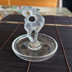 Lalique Ram frosted ring holder